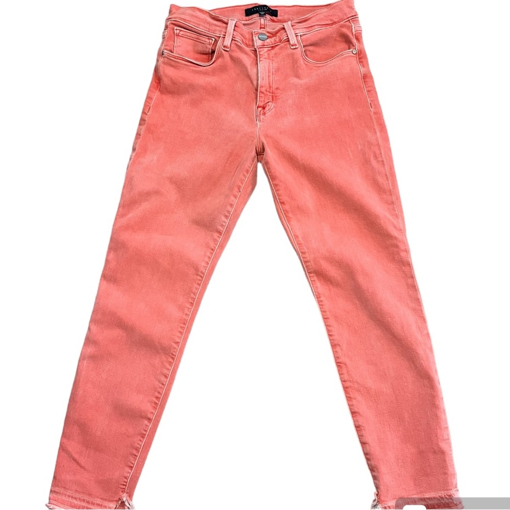 Sanctuary Pink Robbie Jeans 29 Stretch High Rise Raw Hem